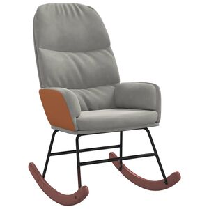 vidaXL Schaukelstuhl Hellgrau Samt