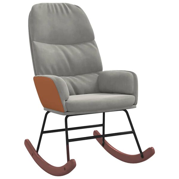 vidaXL Schaukelstuhl Hellgrau Samt