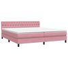 vidaXL Boxspringbett mit Matratze & LED Rosa 200x210 cm Samt