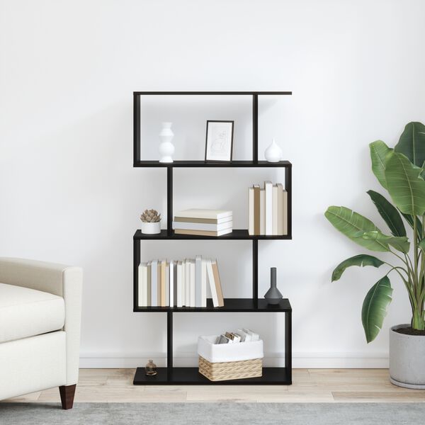 vidaXL B&uuml;cherregal Schwarz Eichen-Optik 70 x 24 x 129 cm Holzwerkstoff