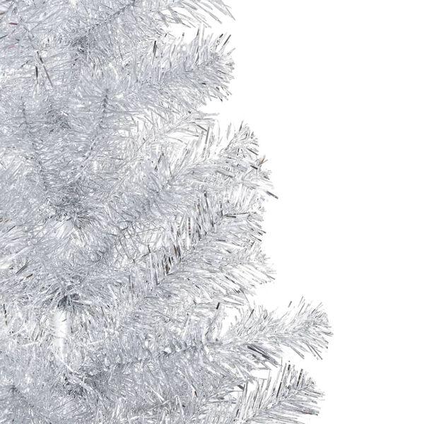 vidaXL K&uuml;nstlicher Weihnachtsbaum Beleuchtung & Kugeln Silber 150 cm