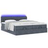 vidaXL Ottoman-Bett mit Matratzen & LEDs Dunkelgrau 200x200 cm Samt