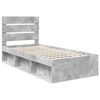 vidaXL Bettrahmen Beton Grau 75 x 190 cm Massives Kiefernholz