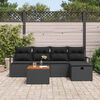 vidaXL Gartensofa-set mit Kissen 6 pcs Schwarz Poly-Rattan