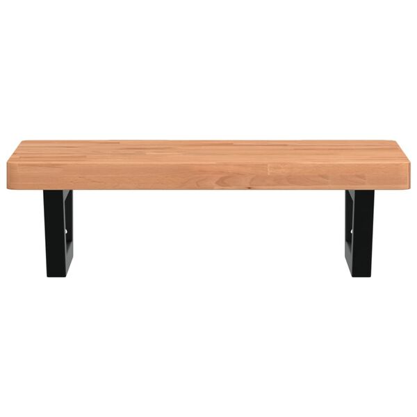 vidaXL Waschbeckenregal Wandmontage Stahl und Massivholz Buche