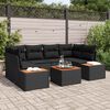 vidaXL Garten-Sofa-Set mit Kissen 6 pcs Schwarz Poly Rattan