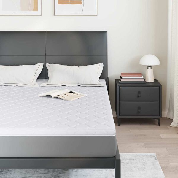 vidaXL Kokosnuss Topper Wei&szlig; 140 x 190 cm Jacquard-Stoff