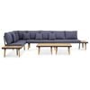 vidaXL Garten-Lounge-Set 7-Sitzer mit Kissen Massivholz Akazie