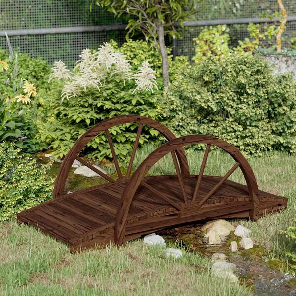 vidaXL Gartenbr&uuml;cke mit Rad-Design 99x50x38 cm Massivholz Tanne