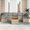 vidaXL Garten-Sofa-Set mit Speicher 8 pcs Beige Poly Rattan