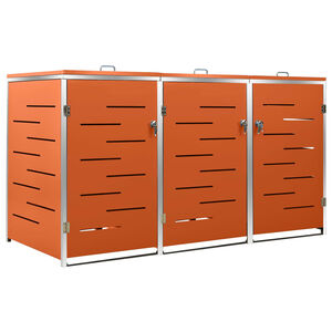 vidaXL M&uuml;lltonnenbox f&uuml;r 3 Tonnen 207x77,5x112,5 cm Edelstahl