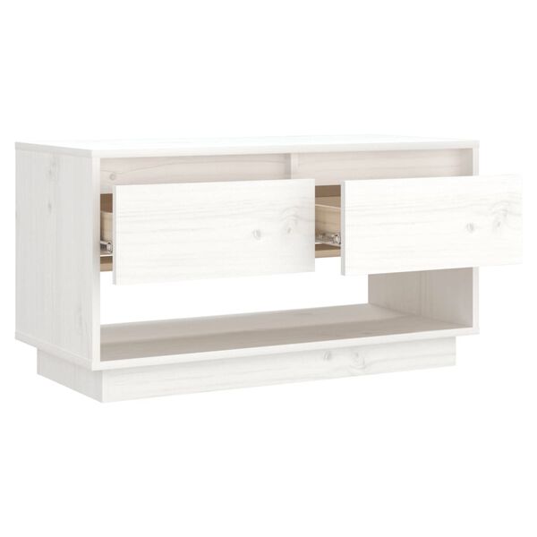 vidaXL TV-Schrank Weiß 74x34x40 cm Massivholz Kiefer