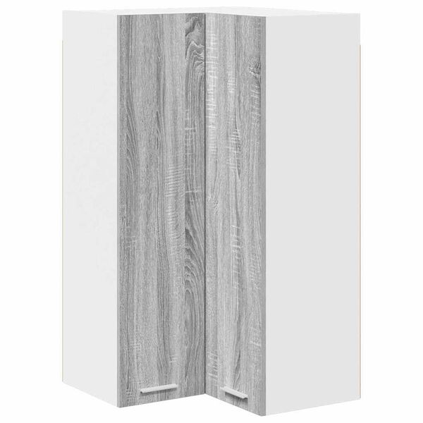 vidaXL H&auml;ngeschrank mit Speicher Grau Sonoma und Wei&szlig; 57 x 57 x 100 cm