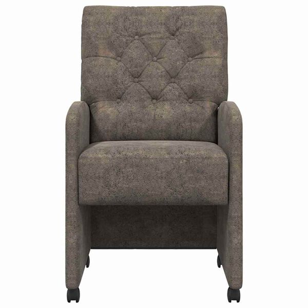 vidaXL Esszimmerst&uuml;hle mit Rollen 2 pcs Dunkelgrau 58 x 67 x 97 cm