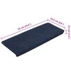 vidaXL Stufenmatten Selbstklebend 15 Stk. 65x24,5x3,5 cm Blau