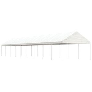 vidaXL Pavillon mit Dach Wei&szlig; 20,07x4,08x3,22 m Polyethylen