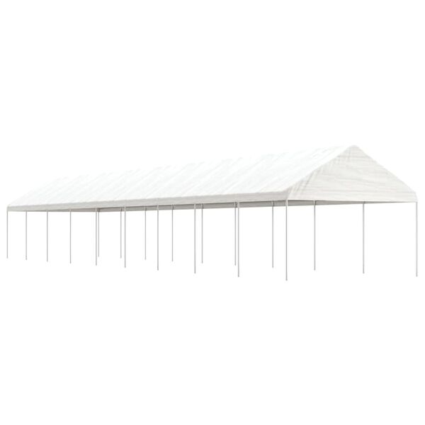 vidaXL Pavillon mit Dach Wei&szlig; 20,07x4,08x3,22 m Polyethylen