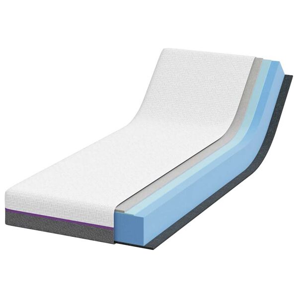 vidaXL Matratze Weiß und Grau 80 x 200 cm Memory Foam