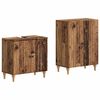 vidaXL 2-teiliges Badezimmer Schrank Set ALKMAAR Altholz Holzwerkstoff