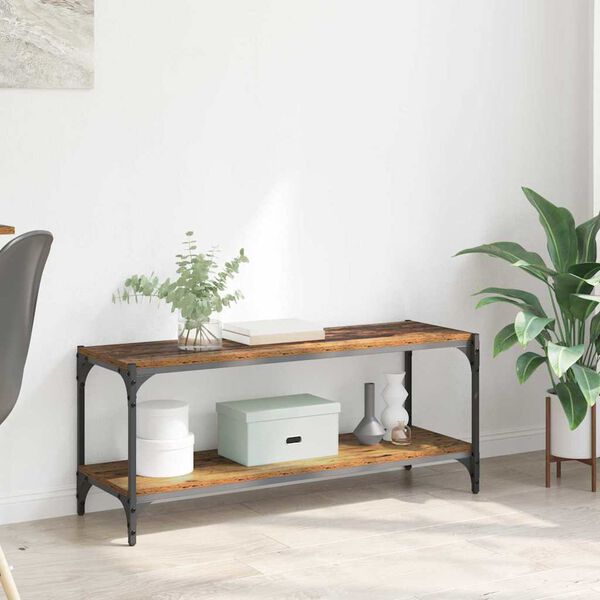 vidaXL TV-Schr&auml;nk Altholz 100x33x41cm Verbundholz und Eisen