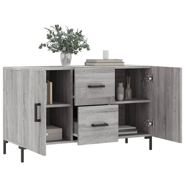 vidaXL Sideboard Grau Sonoma 100x36x60 cm Holzwerkstoff