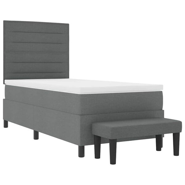 vidaXL Boxspringbett mit Kissen Dunkelgrau 80 x 200 cm Stoff