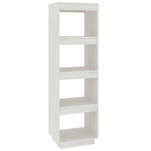 vidaXL B&uuml;cherregal/Raumteiler Wei&szlig; 40x35x135 cm Massivholz Kiefer