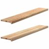 vidaXL Fensterb&auml;nke 2 Stk. Unbehandelt 140x25x2 cm Massivholz Eiche