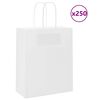 vidaXL Papiertragetaschen 250 Stk. mit Henkeln Wei&szlig; 18x8x22 cm