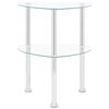 vidaXL Beistelltisch mit 2 Ablagen Transparent 38x38x50 cm Hartglas
