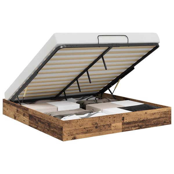 vidaXL Ottoman Bettgestell Altholz 203 x 180 x 25 cm Holzwerkstoff