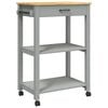 vidaXL K&uuml;chenwagen MONZA 60x40x88,5 cm Grau Massivholz Kiefer