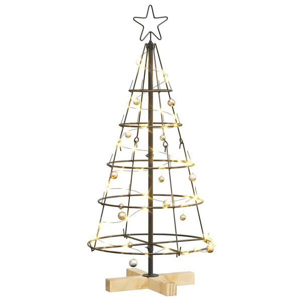 vidaXL Weihnachtsdeko mit Ständer Schwarz 90 cm Stahl