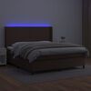 vidaXL Boxspringbett mit Matratze & LED Braun 180x200 cm Kunstleder