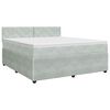 vidaXL Boxspringbett mit Matratze Hellgrau 140 x 190 cm Samt