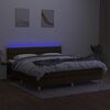 vidaXL Boxspringbett mit Matratze & LED Dunkelbraun 180x200 cm Stoff