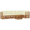 vidaXL Ecksofa Set mit Kissen 7 pcs Natur und Creme Massivholz Akazie