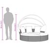 vidaXL Outdoor-Loungebett mit Dach und Kissen Schwarz Poly Rattan