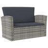 vidaXL 8-tlg. Garten-Lounge-Set mit Kissen Poly Rattan Grau