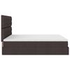 vidaXL Ottoman-Bett mit Matratzen & LEDs Dunkelbraun 200x200 cm Stoff
