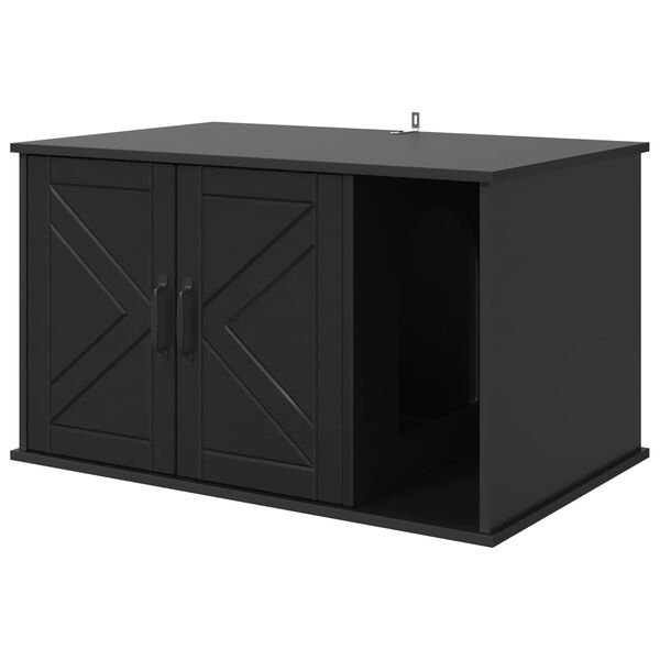 vidaXL Katzenhaus Schwarz 85 x 55 x 50 cm Holzwerkstoff