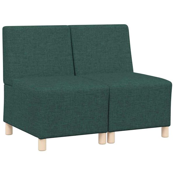 vidaXL Modulares Armfreies Sofa 2 pcs Dunkelgr&uuml;n 55 x 74 x 82 cm Stoff