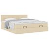 vidaXL Ottoman-Bett mit Matratzen Creme 180x200 cm Stoff