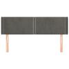vidaXL Kopfteil mit Ohren Dunkelgrau 147x16x78/88 cm Samt