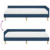 vidaXL Eckbettgestell mit Matratze mit Matratze 2 pcs Blau Stoff
