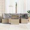 vidaXL Garten-Sofa-Set mit Speicher 7 pcs Beige Poly Rattan