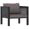vidaXL Sofa-Element mit Kissen Poly Rattan Anthrazit