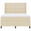 vidaXL Boxspringbett mit Matratze Creme 200 x 160 cm Stoff