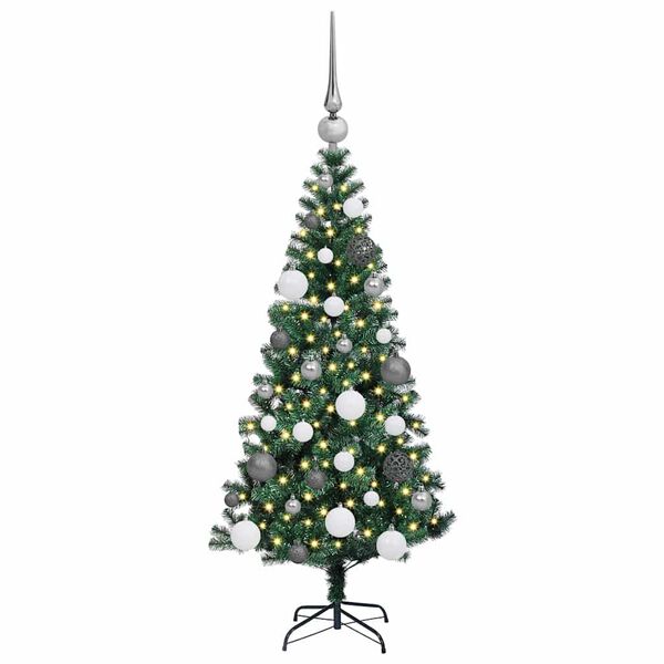 vidaXL K&uuml;nstlicher vorbeleuchteter Weihnachtsbaum Gr&uuml;n 120 cm