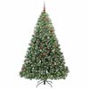 vidaXL K&uuml;nstlicher Weihnachtsbaum mit 300 LEDs Gr&uuml;n 210 cm PE und PVC